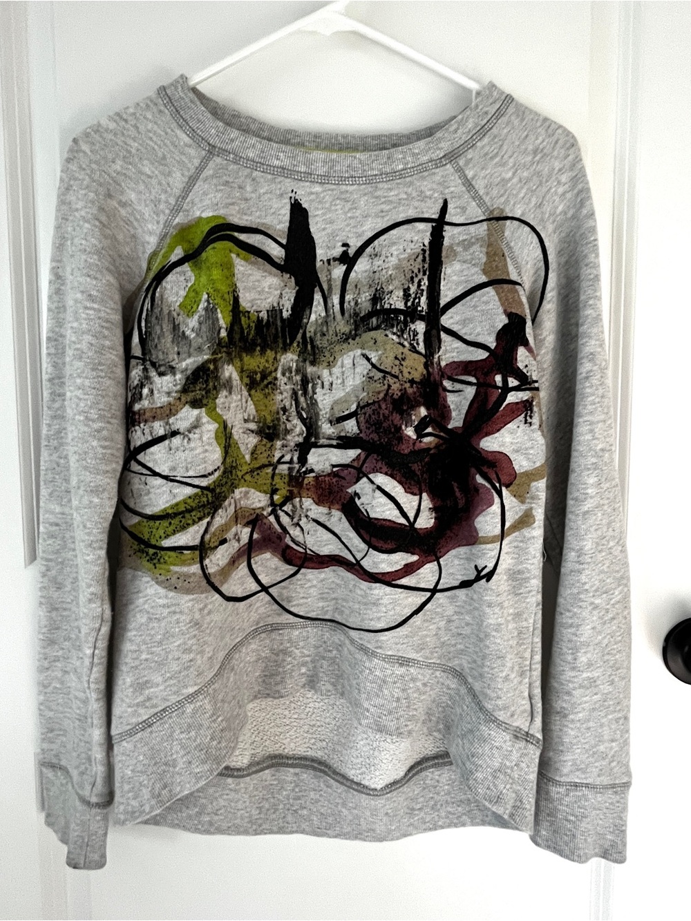 Neiman Marcus Proenza Schouler Gray Abstract Graphic Women's Sweatshirt XS